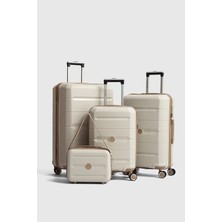 Fiyaka Monako 4'lü Set Polipropilen Süper Esnek Kırılmaz Tekerlekli Valiz Bavul Seyahat