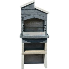 Büzsan Barbekü Beton Barbekü Antrasit Gri Mangallık 70 Lik