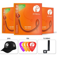 Pitbull Gold Seri Akustik Gitar Teli 11-52 Extra Light Gag 11-52 3p Ssc 3lü Set Hediyeli Paket