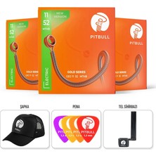Pitbull Strings Pitbull Gold Seri Elektro Gitar Teli 11-52 Mthb Geg 11-52 3p Ssc 3'lü Set Hediyeli Paket