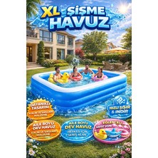 Reidan 305X175X60CM Şişme Havuz 3 Katmanlı Yüzme Havuzları Aile ve Çocuklar Için Tatil Şişme Havuzu