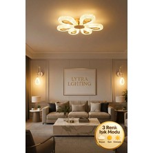 Litra Lighting Damla Model 6"lı Gold 3 Renk Modu Ledli Modern Tavana Sıfır Salon Mutfak Çocuk Yatak Odası LED Avize