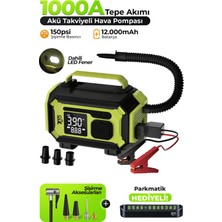 7go 7A5 4-In-1 Akü Takviye Cihazı & Hava Kompresörü – 150 Psı Şarjlı Lastik Şişirme Pompası 12000MAH Powerbank & Fener