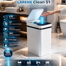 Larens Clean S1 Akıllı Sensörlü Otomatik Kapaklı Hijyenik Çöp Kovası