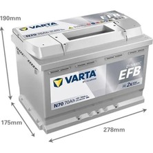 Varta N70 12V 70 Ah 760A Efb Start-Stop