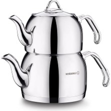 Korkmaz Provita Maxi 2 Lt Paslanmaz Çelik Çaydanlık Takımı – 18/10 Cr-Ni, Üç Kat Taban, Parlak ve Dayanıklı Yüzey