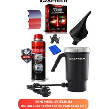 KRAFTECH Yeni Nesil Premium I Buharlı Araba Far Temizleme Ve Parlatma Seti - 9 Parça Ürün