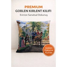 Goblen At Arabası Kırlent Kılıf
