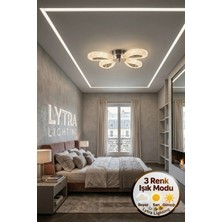 Litra Lighting Damla Model 4"lü Gümüş 3 Renk Modu Ledli Modern Tavana Sıfır Salon Mutfak Yatak Odası LED Avize