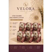 Kolix Velora 6'lı Premium Karton Poşet Hediye Paketi Karton Çanta  24x14x20cm
