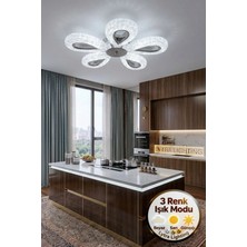 Litra Lighting Damla Model 5"li Gümüş 3 Renk Modu Ledli Modern Tavana Sıfır Salon Mutfak Yatak Odası LED Avize
