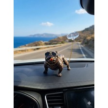 Decovio Pitbull Biblo Köpek Polyester Araç Içi Süs Dekoratif Zincirli Biblo Köpek 1 Adet