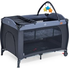 Baby2go 2052 Arena Oyun Parkı 70 x 110 cm Gri Tekerlekli Ergonomik Yapı ile Bebek Güvenliği Sağlar