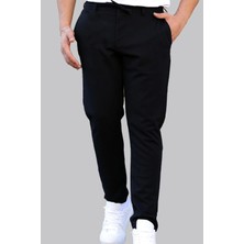 Mencod Slimfit Beli Lastikli - Ipli -Esnek Siyah Jogger Pantolon