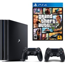 Sony Playstation 4 Pro 1 TB Oyun Konsolu CUH-7000 + 2. Kol ile GTA 5 Oyunları için Geniş Depolama