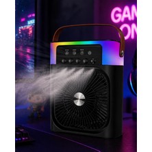 İlkyaz Fashion Taşınabilir Mini Klima Nemlendirici Fan Rgb LED Aydınlatmalı USB Fan