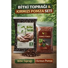 Plant Home Power Mix Bitki Toprağı & Kırmızı Pomza Seti | 5 L Bitki Toprağı + 1 L Ponza | Organik Cocopeat Içerikli