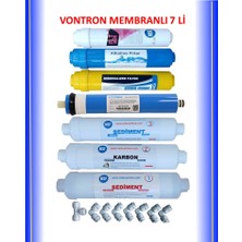 VONTRON mebranlı, Kapalı Kasa Su Arıtma Cihazı Filtresi,7 Li  Filtre Seti