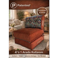 Pufymax Comfy Plus Yeni Nesil Bohem Tekli Koltuk,yataklı Katlanır Berjer,yer Yatağı,şark Köşesi 75X75|85CM