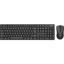 Philips C602 Kablosuz Klavye Mouse Set 10 m Kablosuz Menzil Ev - Ofis Kullanımı İçin Siyah