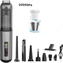 Azurtech 20000PA Güçlü Vakum Araç Süpürgesi 6000MAH Bataryalı Üflemeli LED Aydınlatmalı