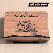 Kitap Okuma Standı Masaüstü Ahşap Rahle | Büyük Boy