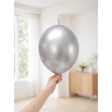 Parti Adresi K-Link Krom Kalisan Balon Parlak Parti Balonu - Gümüş 12 Inc 50'li 