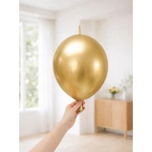Parti Adresi K-Link Krom Kalisan Balon Parlak Parti Balonu - Altın 12 Inc 50'li 