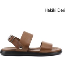 Gönderi(r) Erkek Ceviz  Tokalı Hakiki Deri Comfort Sandalet