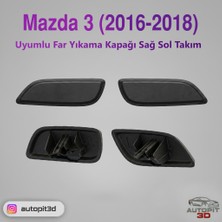 AutoPit 3D Mazda 3 Uyumlu Far Yıkama Kapağı (Sağ + Sol Takım)