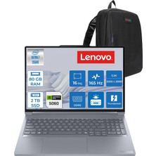 Lenovo Thinkbook 16P G6 Intel Ultra 7 255HX 80GB 2tb SSD 8GB/RTX5060/115W 16" 3.2k (3200X2000) IPS 165hz 500NITS X-Rite WIN11PRO Kurumsal Iş Bilgisayarı 21R0001GTXP27 + Zettaçanta