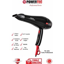 Powertec TR-1001 Profesyonel Fön Makinesi 2500 W Performans Siyah
