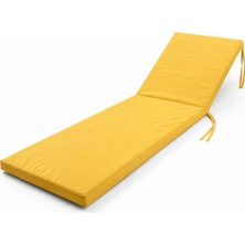 Abt Cepli Cırt Cırtlı Şezlong Minderi 5 cm Kalın Süngerli Sarı Şezlong Minderi 50X180 cm