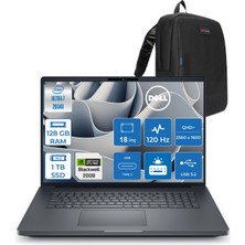Dell Pro Max 18 Plus Ultra 7 265HX Ddr5 128GB 512GB+512GB SSD 8GB/RTXPRO2000 Gddr7 18" Qhd+ 2560X1600 120Hz 500NITS Wifi 7 + Bt5.4 Freedos Kurumsal Iş Bilgisayarı MB18250X2F57 + Zettaçanta