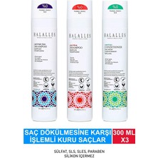 Halalles Saç Dökülmesine Karşı Şampuan Işlemli Kuru Saçlar - Sülfatsız & Vegan Formül 3 x 300 ml