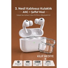 Aura Pods Air Pro 3 ANC 2026 Premium Kalite Kablosuz Kulaklık – Şeffaf Kılıf, Bluetooth 5.3, HD Ses, Aktif Gürültü Engelleme (ANC), Dokunmatik Kontrol, Şeffaf Mod Tüm Telefonlarla Uyumlu