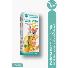 Wellvalens Wellvita Çocuklar İçin Vitamin C Şurubu 50 mg / 5 ml – Portakal Aromalı Bağışıklık Desteği – 100 ml
