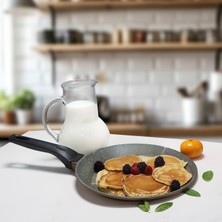 Serenk Fun Cooking Defne Alüminyum Döküm Granit Kaplama Krep Tava 22 cm Sarı