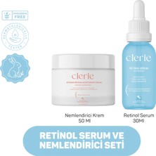 Clerie Antioksidan İçeren Yoğun Nemlendirici Cica  Krem ve Anti- Aging & Yaşlanma Önleyici Bakuchiol Retinol Serum - Clerie Gece Cilt Bakım Seti