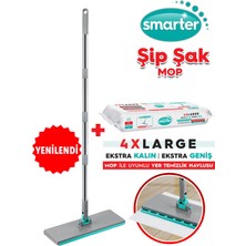 Smarter Yeni Şip Şak Mop + Yer Havlusu Otomatik El Değmeden Tüm Bezlerle Uyumlu Temizlik Seti Paspas