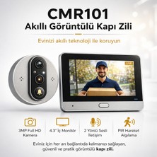 Airstorr CMR101 Wifi Kapı Gözetleme Kamerası 4.3” Ekran Tuya Uyumlu Gece Görüş Hareket Sensörlü