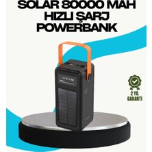 Epilons 80000 Mah Güneş Enerjili Powerbank 4 Kablolu Type C Lightning Micro Usb
