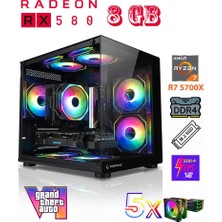Zeiron Pegasus RX20 Ryzen 7 5700X 32GB Ram 1 TB M.2 Nvme 8GB 256BIT RX580 Oyuncu Masaüstü Bilgisayar