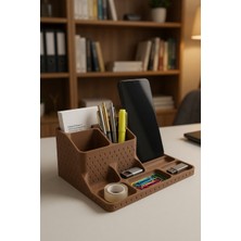 My Craft 3D Telefon Standlı Masaüstü Organizer – Kalemlik, Notluk ve Ofis Düzenleyici