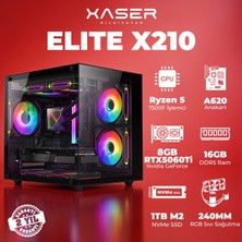 Xaser Elite X210 Ryzen 5 7500F 16GB Ddr5 Ram 1tb M.2 Nvme SSD 8gb RTX5060 Ti Masaüstü Oyuncu Bilgisayarı