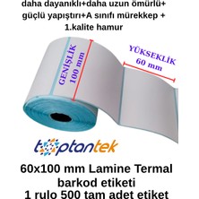 Toptantek Barkod Etiketi 60X100 mm  Lamine Termal