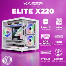 Xaser Elite X220 Ryzen 5 7500F 16GB DDDR5 1TB M.2SSD 8GB RTX5060 Ti Sıvı Soğutmalı Masaüstü Oyuncu Bilgisayarı
