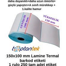 Toptantek Barkod Etiketi 150X100 mm Lamine Termal