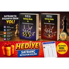 Satranç Okulu 1A 1B Seti + HEDİYE Notasyon Koçanı | Satranç Kombinasyonları Eğitim Kitabı