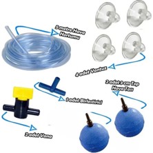 ELAR Akvaryum Hava Motoru Seti - 5m Hava Hortumu, Vana, T Ek, Hava Taşı